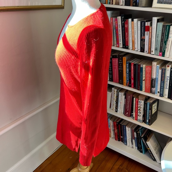 ANTHROPOLOGY ett:twa sexy red ribbed vneck tunic NWOT - Picture 3 of 8